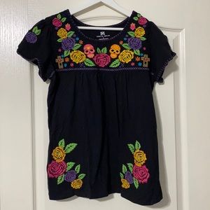 Mexican Style Embroidered Blouse